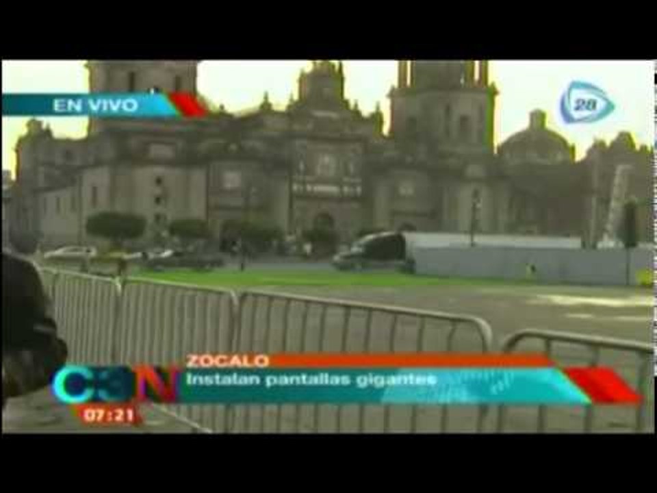 Instalan pantallas gigantes en el Zócalo Capitalino por motivo del mundial 2014