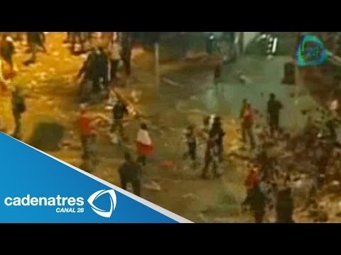 Festejos del triunfo de Chile ante España terminan en caos / Victory of Chile to Spain ends in chaos
