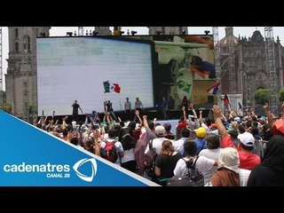 Mexicanos se reúnen en Zócalo para disfrutar de partido México VS Croacia