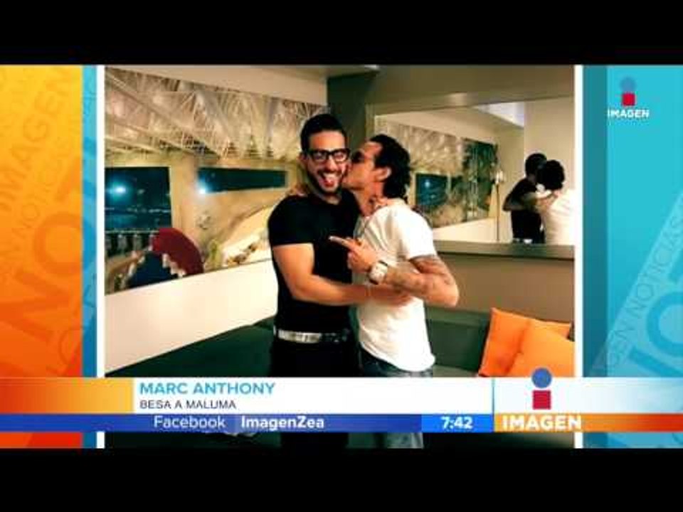 Marc Anthony besa a Maluma | Imagen Noticias con Francisco Zea