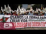 Campesinos marchan hacia el Palacio Legislativo / Ingrid Barrera
