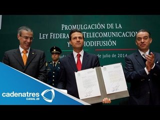 El presidente Enrique Peña Nieto promulga Leyes secundarias de Telecom