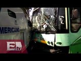 Veinte lesionados en choque entre trolebús y camioneta de valores en la Doctores/ Yuriria Sierra