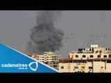 Momento en que un misil israelí impacta edificio en Gaza / Time when Israeli missile hits building