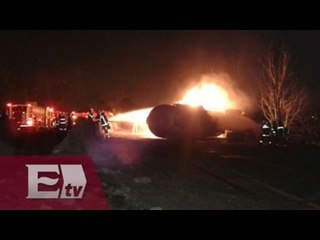 Explota pipa con 45 mil litros de gas LP en Tlalnepantla /  Yuriria Sierra