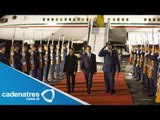 El presidente Enrique Peña Nieto llega a Colombia para toma de protesta de Santos
