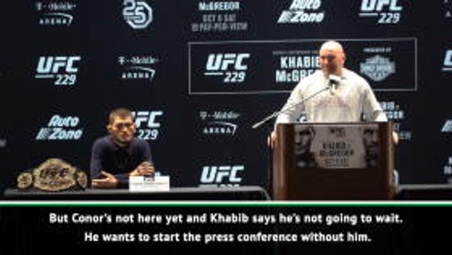 Sheepish White starts press conference minus McGregor