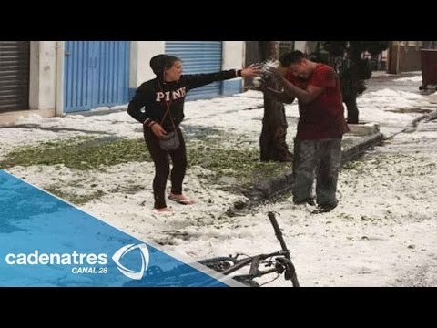 Capitalinos sufren por intensas lluvias con granizo VIDEO