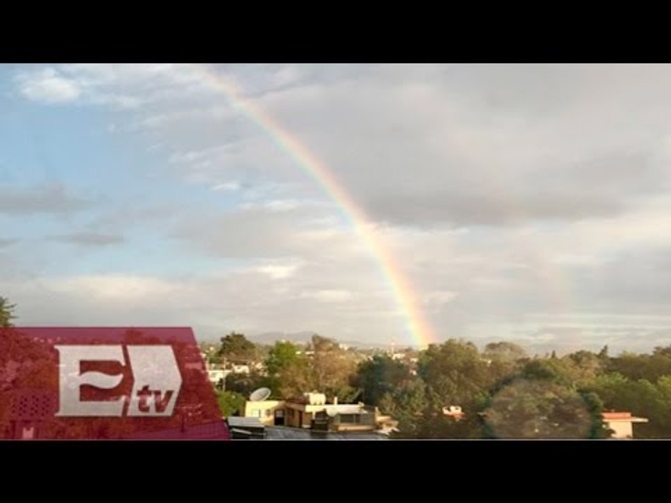 Imágenes del arcoíris en la Ciudad de México...