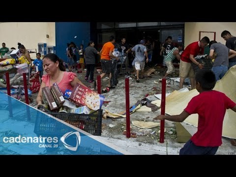Pobladores de Baja California Sur comenzarón a saquear mercados y centros comerciales