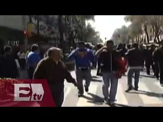 Trabajadores del GDF protestan en el Centro Histórico por pago electrónico/ Paola Virrueta
