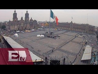 Todo listo en el Zócalo Capitalino para la visita del Papa Francisco / Ingrid Barrera
