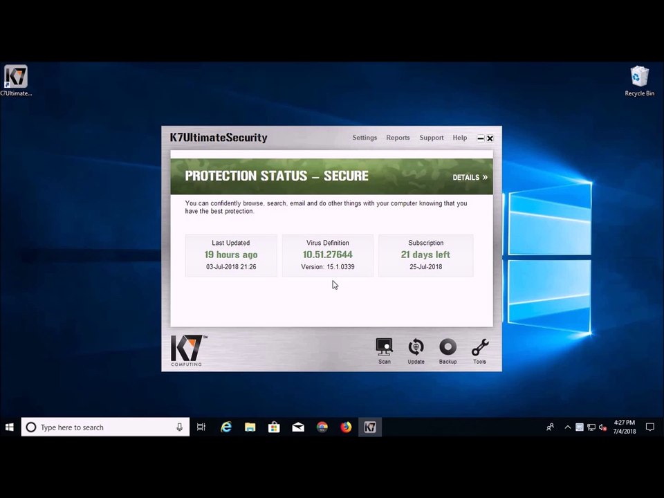 K7 Ultimate Securtiy_Backup_and Restore