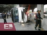 17 heridos por volcadura de autobús en Periférico Norte / Martín Espinoza