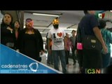 Flashmob de la Lucha Libre en el metro de la Ciudad de México