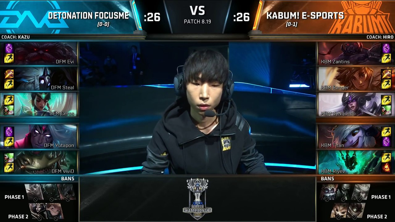 DFM vs KBM   Day 1 Play-In Stage S8 LoL Worlds 2018   DetonatioN FM vs KaBuM! e-Sports #Worlds2018