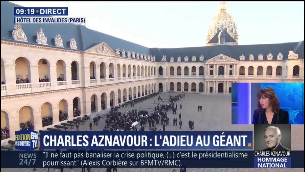 La famille et les amis de Charles Aznavour arrivent aux Invalides pour l'hommage national