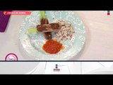 ¡Aprende a preparar estas ricas brochetas de carne en caña de apio! | Sale el Sol