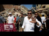 Rafael Correa visita Manta para evaluar daños por temblor/ Vianey Esquinca