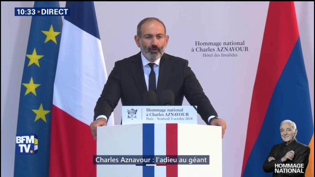 "Aznavour est celui qui a porté le nom des Arméniens sur le toit du monde", déclare le Premier ministre arménien