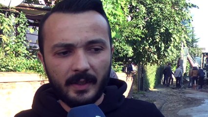 Su borusu patladı, 1 ev ve 1 iş yeri deposu sular altında kaldı