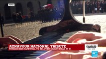 Aznavour national tribute: Singer''s coffin leaves ''Invalides'' as choir sings ''Emmenez-moi''