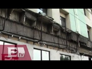 Resguardan zona en la Procuraduría capitalina por caída de andamio/ Yazmín Jalil