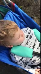 Kid gets his shoe stolen by meerkats