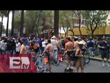 Ciclistas capitalinos pedalean desnudos en las calles de la CDMX/ Hiram Hurtado