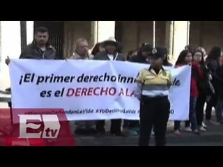 Protestas a favor y en contra del aborto en el Zócalo capitalino/ Yazmín Jalil