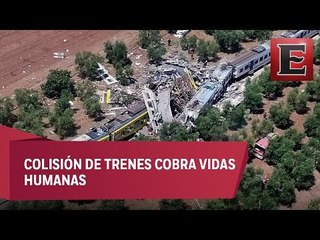 Mueren al menos 20 personas en choque de trenes en Italia