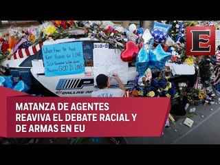 Montan memorial en Dallas en honor a policías caídos en tiroteo