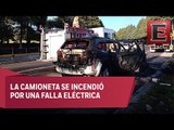 Familia sobrevive al incendiarse su vehículo en la México-Cuernavaca