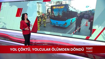 Kadıköy'de Yol Çöktü, Yolcular Ölümden Döndü