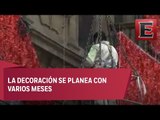 Comienzan a decorar el Zócalo Capitalino para festejos patrios