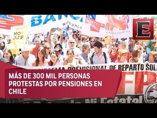 Protesta contra el sistema de pensiones privadas en Chile