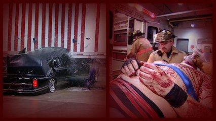 Shane McMahon Traps Kane into a Limo That Collides w/ an 18 Wheeler! 10/6/03