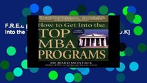 F.R.E.E [D.O.W.N.L.O.A.D] How to Get Into the Top MBA Programs [A.U.D.I.O.B.O.O.K]