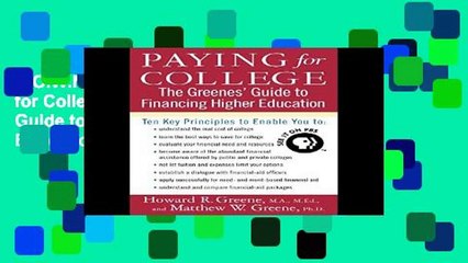 D.O.W.N.L.O.A.D [P.D.F] Paying for College: The Greenes  Guide to Financing Higher Education