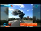 En Veracruz explota una pipa de diesel propiedad de PEMEX