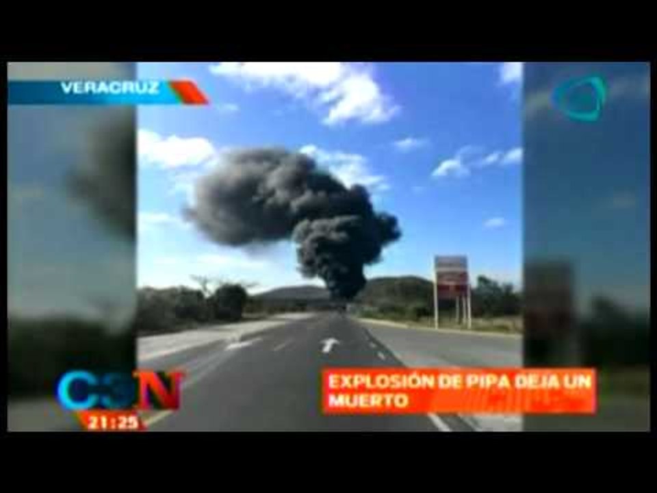 En Veracruz explota una pipa de diesel propiedad de PEMEX