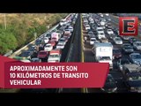 Transito intenso en la carretera México-Pachuca
