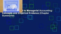 [P.D.F] Supplement to Managerial Accounting: Concepts and Empirical Evidence (Chapter Summaries