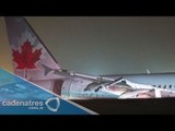 Avión de Air Canadá derrapa y sale de la pista