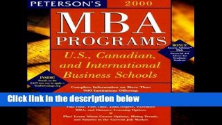F.R.E.E [D.O.W.N.L.O.A.D] MBA Programs: 2000 (Peterson s Guide to Mba Programs 2000) [E.P.U.B]