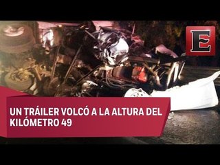 Accidente vehicular afecta la circulación en la México-Querétaro