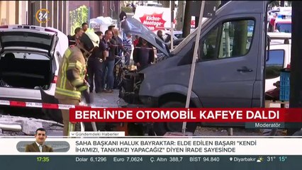 Berlin'de otomobil kafeye daldı
