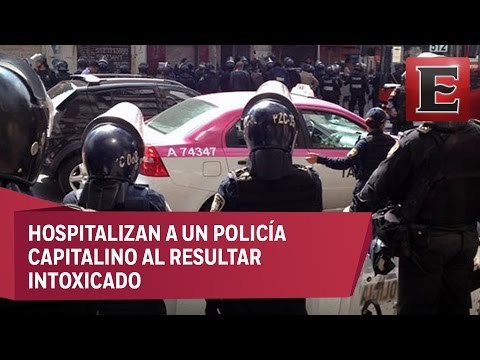 Lanzan sustancias químicas a policías durante desalojo