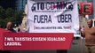 Taxistas se manifiestan en el Ángel de la Independencia