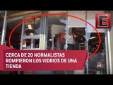 Normalistas causan destrozos en Tuxtla Gutiérrez